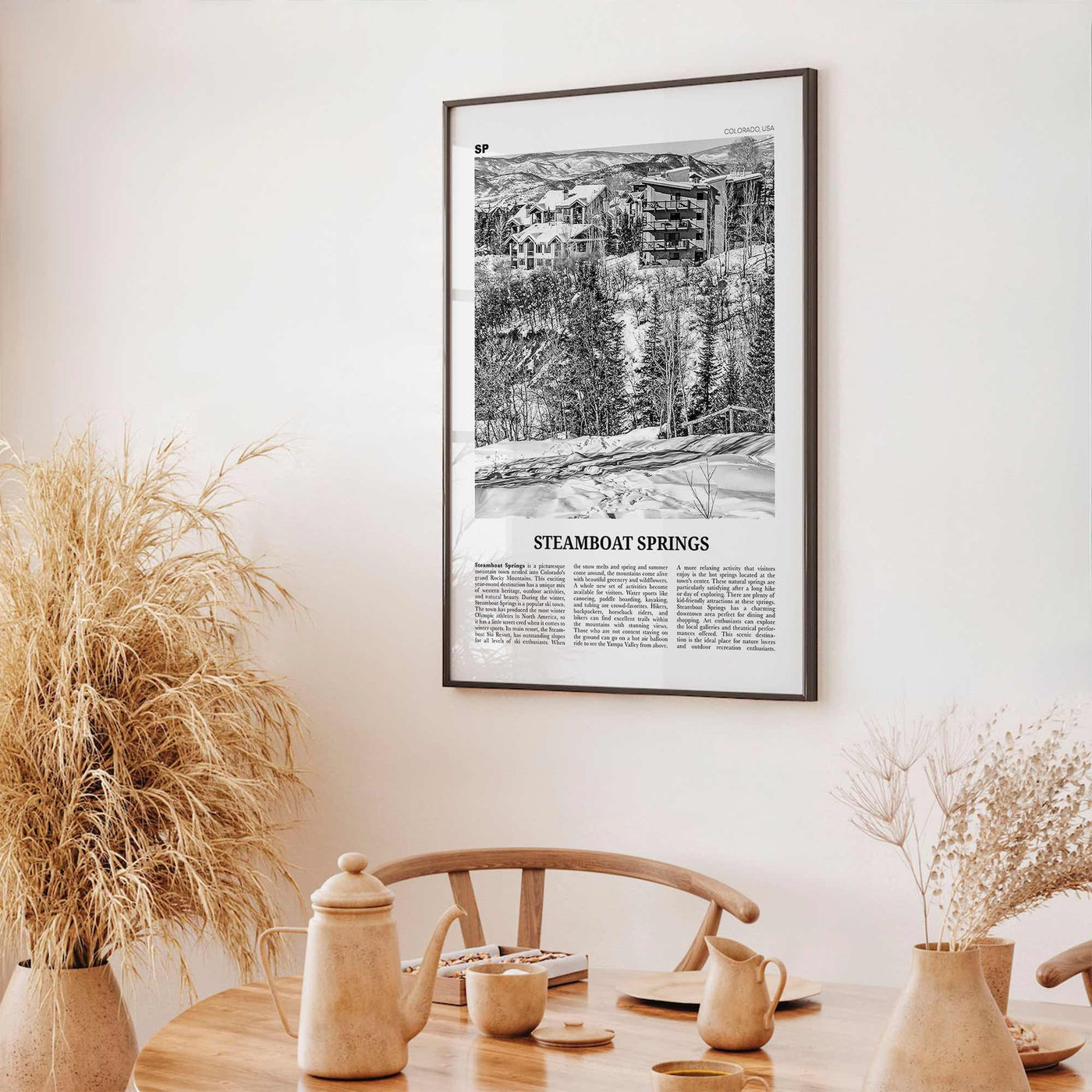 Steamboat Springs Print Black and White No 2, Steamboat Springs Wall Art, Steamboat Springs Poster, Steamboat Springs Photo, Colorado, USA