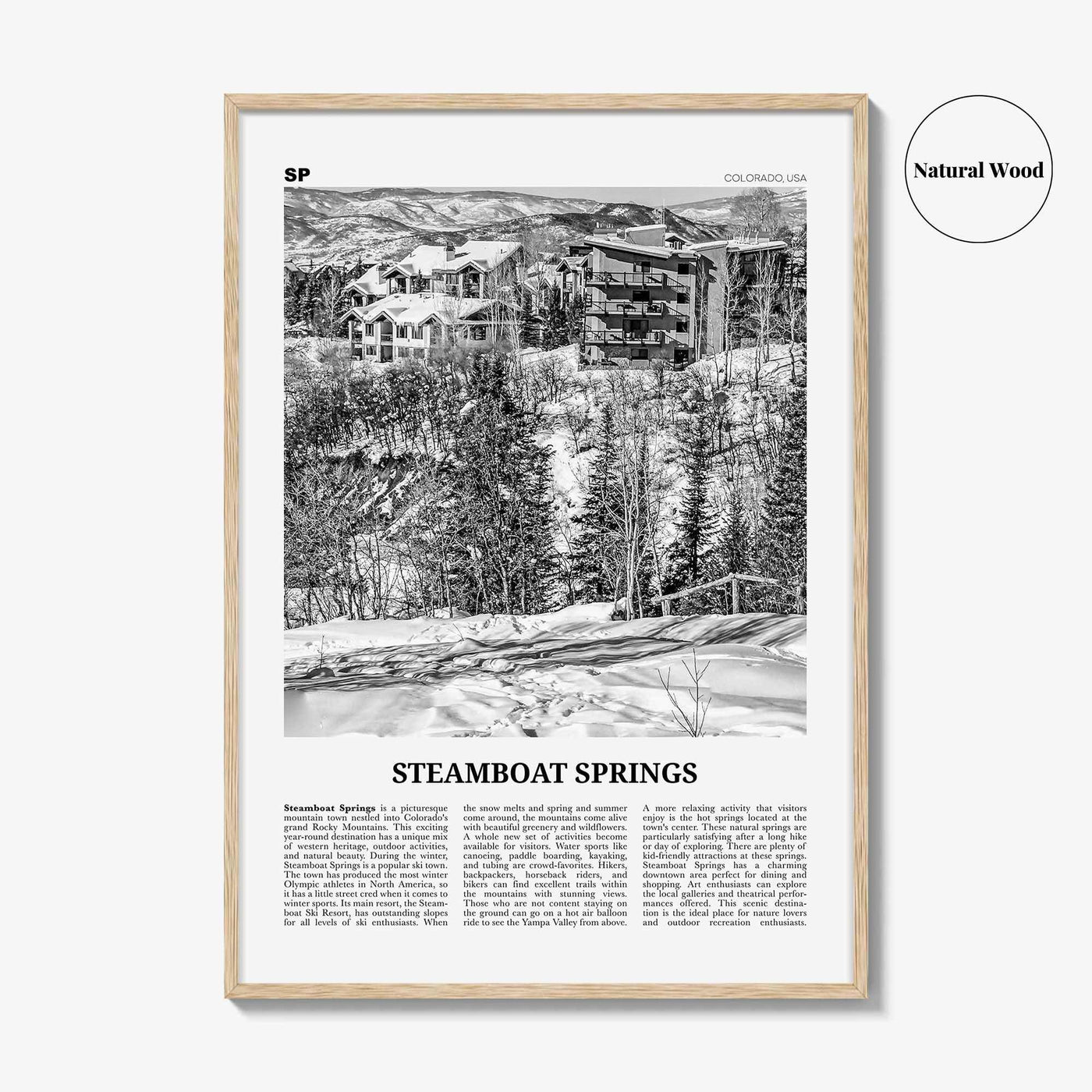 Steamboat Springs Print Black and White No 2, Steamboat Springs Wall Art, Steamboat Springs Poster, Steamboat Springs Photo, Colorado, USA