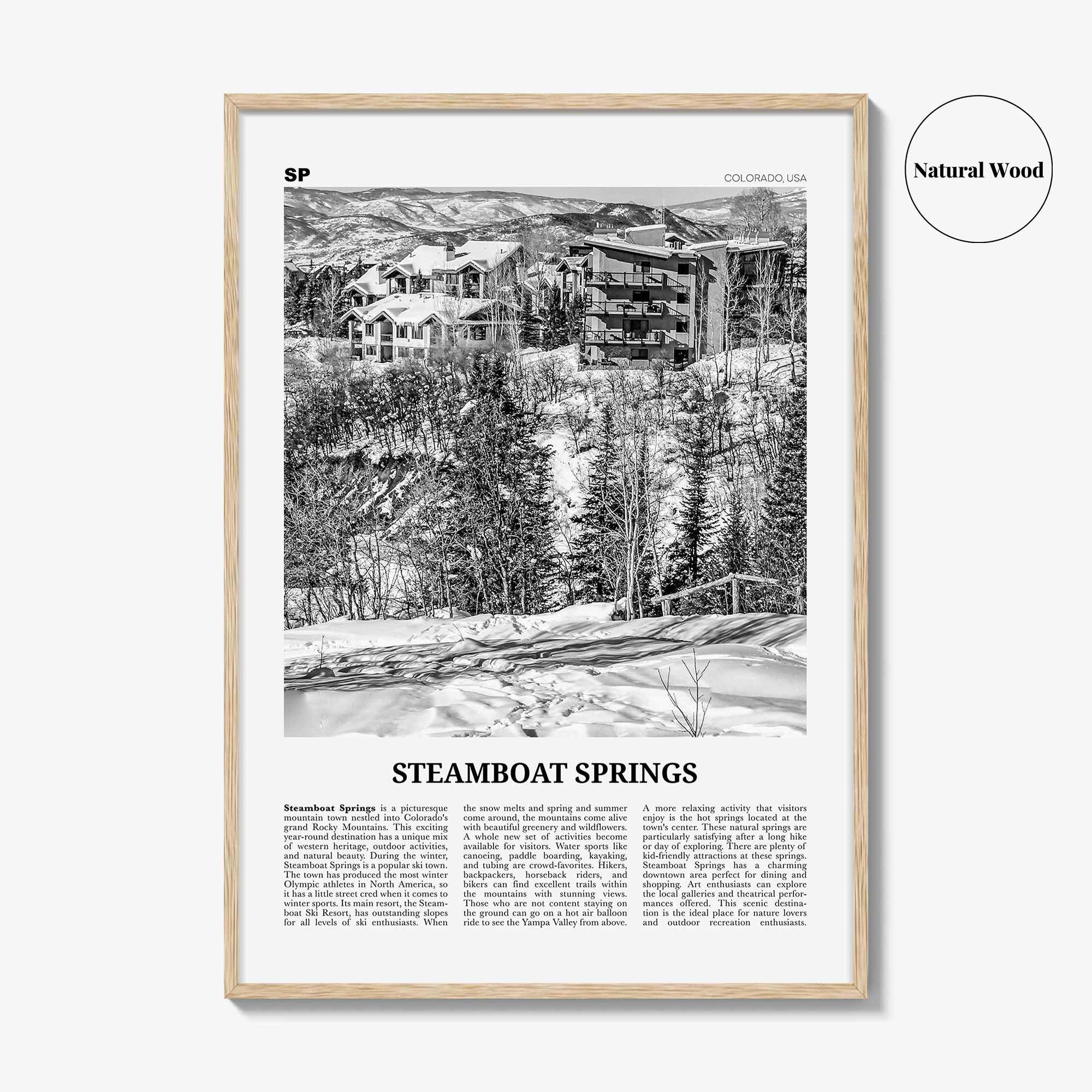 Steamboat Springs Print Black and White No 2, Steamboat Springs Wall Art, Steamboat Springs Poster, Steamboat Springs Photo, Colorado, USA