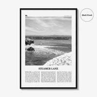 Steamer Lane Print Black and White, Steamer Lane Art, Steamer Lane Poster, Steamer Lane Photo, Steamer Lane Wall Décor, Steamer Lane Map
