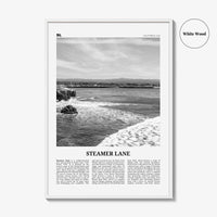 Steamer Lane Print Black and White, Steamer Lane Art, Steamer Lane Poster, Steamer Lane Photo, Steamer Lane Wall Décor, Steamer Lane Map