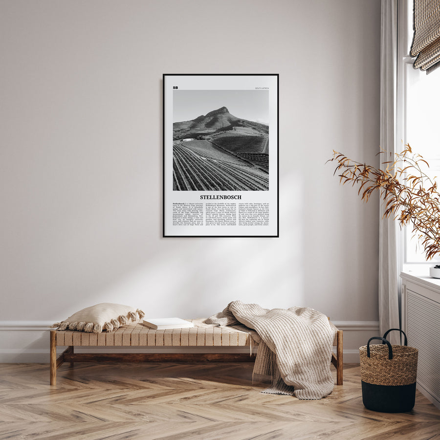 Stellenbosch Travel B&W Poster