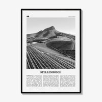Stellenbosch Print Black and White, Stellenbosch Art, Stellenbosch Poster, Stellenbosch Photo, Stellenbosch Wall Décor, Stellenbosch Map