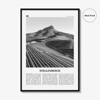 Stellenbosch Print Black and White, Stellenbosch Art, Stellenbosch Poster, Stellenbosch Photo, Stellenbosch Wall Décor, Stellenbosch Map