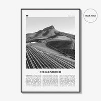 Stellenbosch Print Black and White, Stellenbosch Art, Stellenbosch Poster, Stellenbosch Photo, Stellenbosch Wall Décor, Stellenbosch Map
