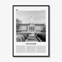 Stillwater Print Black and White, Stillwater Wall Art, Stillwater Poster, Stillwater Photo, Stillwater Wall Décor, Oklahoma, USA