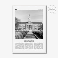 Stillwater Print Black and White, Stillwater Wall Art, Stillwater Poster, Stillwater Photo, Stillwater Wall Décor, Oklahoma, USA