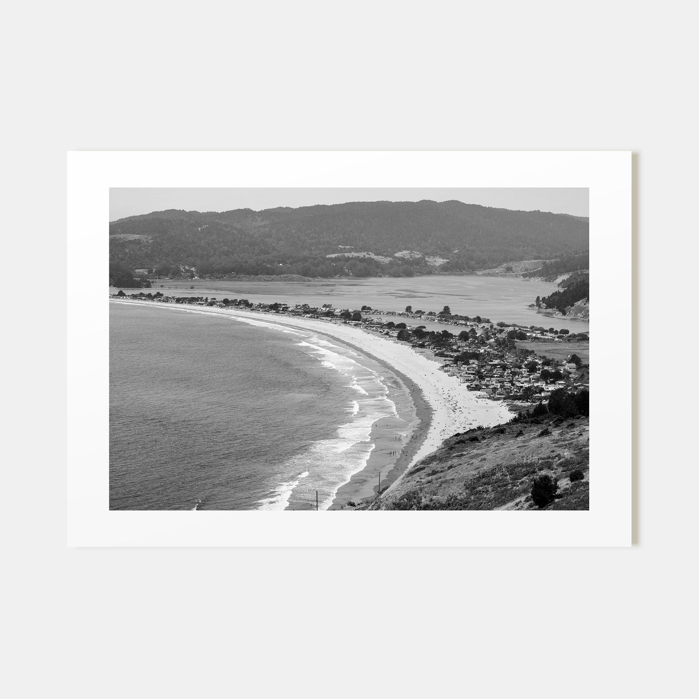 Stinson Beach Landscape B&W Poster