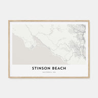 Stinson Beach Map Landscape Poster