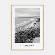 Stinson Beach Portrait B&W Poster