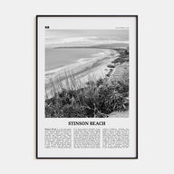 Stinson Beach Travel B&W Poster