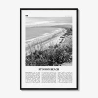Stinson Beach Print Black and White, Stinson Beach Wall Art, Stinson Beach Poster, Stinson Beach Photo, California, USA, United States