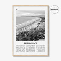 Stinson Beach Print Black and White, Stinson Beach Wall Art, Stinson Beach Poster, Stinson Beach Photo, California, USA, United States