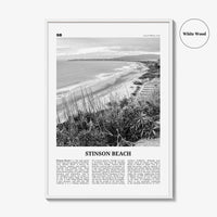 Stinson Beach Print Black and White, Stinson Beach Wall Art, Stinson Beach Poster, Stinson Beach Photo, California, USA, United States