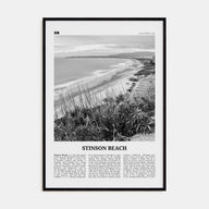 Stinson Beach Travel B&W Poster