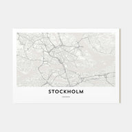 Stockholm Map Landscape Poster