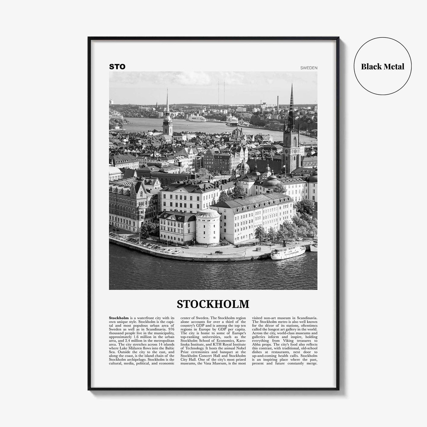 Stockholm Print Black and White No 1, Stockholm Wall Art, Stockholm Poster, Stockholm Photo, Stockholm Wall Decor, Sweden, Sverige, Europe