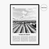 Stoke On Trent Print Black and White, Stoke Wall Art, Stoke Poster, Stoke Photo, Stoke Wall Decor, England, UK United Kingdom