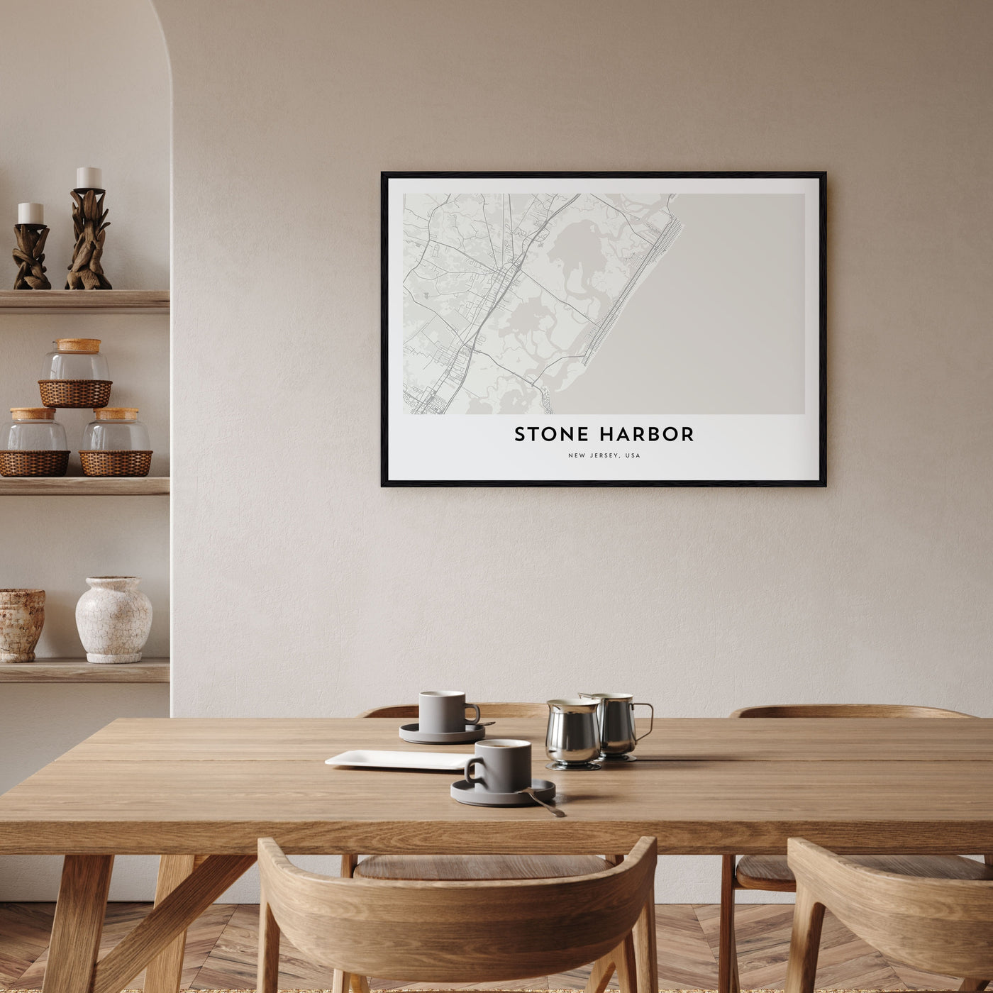 Stone Harbor Map Landscape Poster