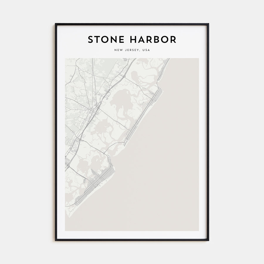 Stone Harbor Map Portrait Poster