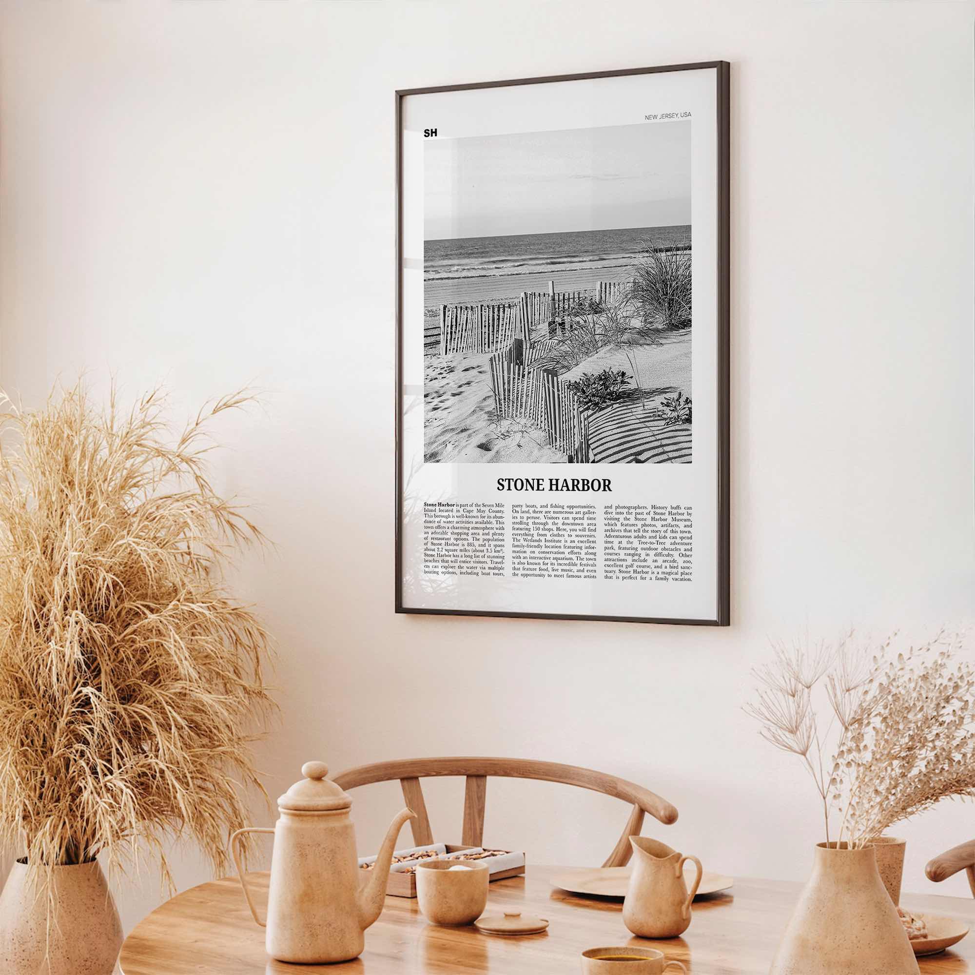 Stone Harbor Print Black and White, Stone Harbor Wall Art, Stone Harbor Poster, Stone Harbor Photo, Stone Harbor Wall Décor, New Jersey, USA