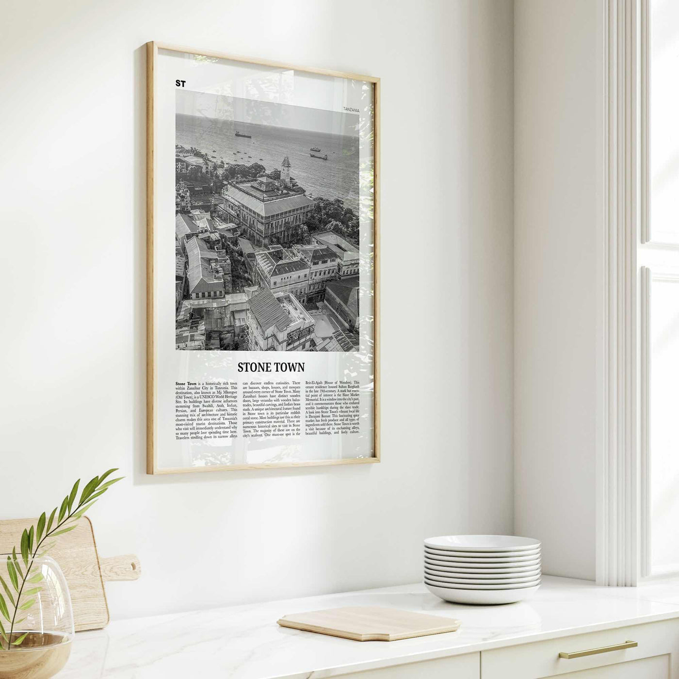 Stone Town Print Black and White, Stone Town Wall Art, Stone Town Poster, Stone Town Photo, Stone Town Wall Décor, Tanzania