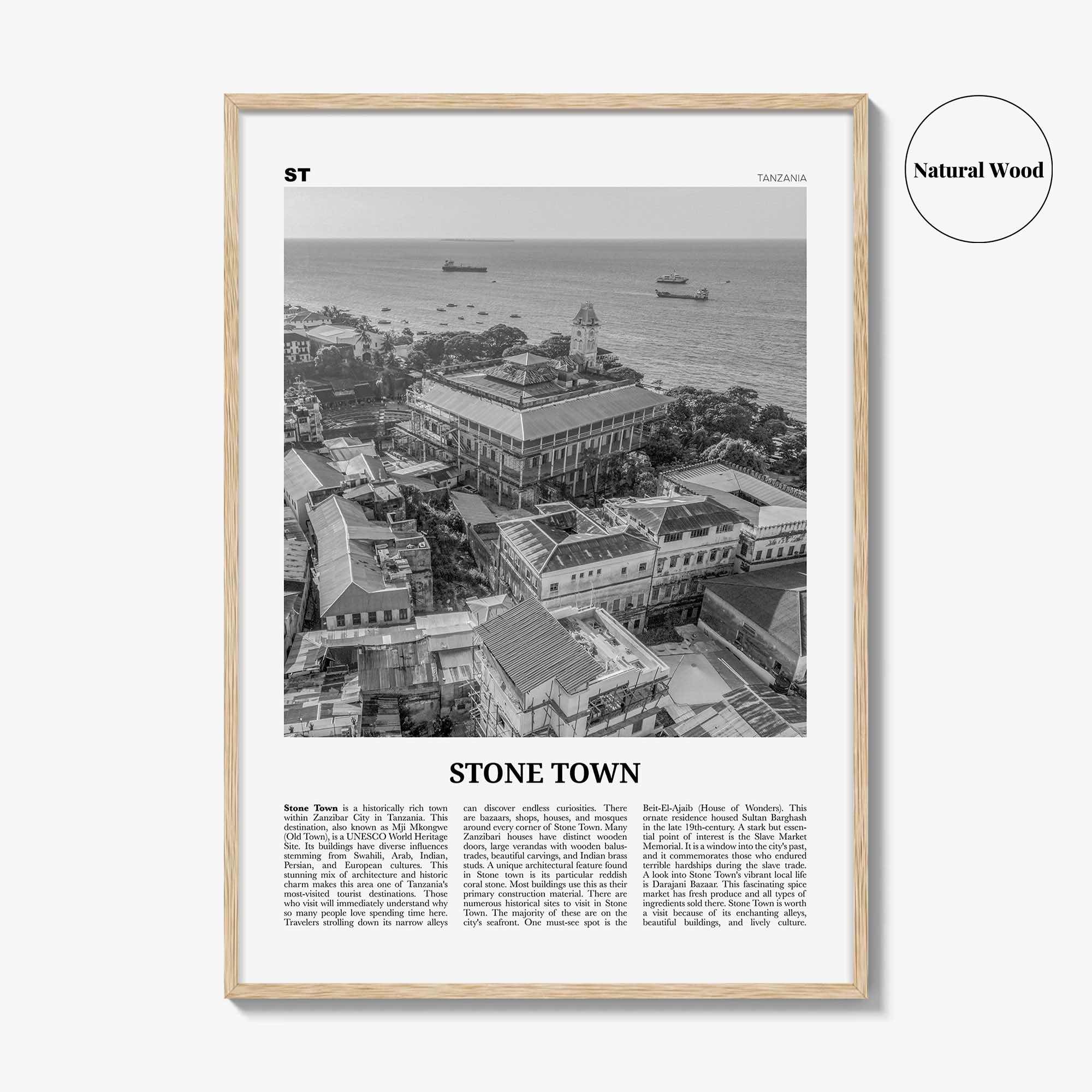 Stone Town Print Black and White, Stone Town Wall Art, Stone Town Poster, Stone Town Photo, Stone Town Wall Décor, Tanzania