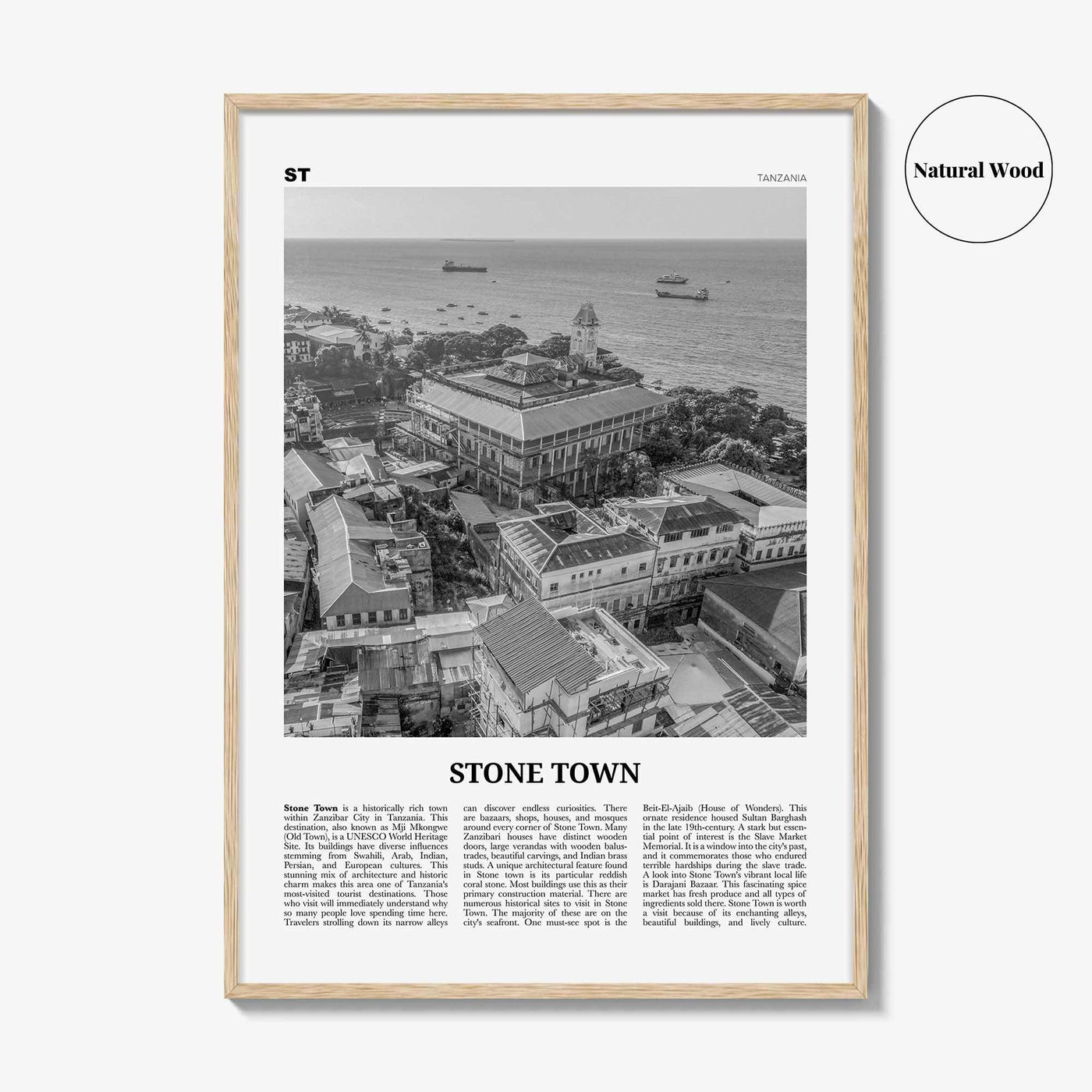 Stone Town Print Black and White, Stone Town Wall Art, Stone Town Poster, Stone Town Photo, Stone Town Wall Décor, Tanzania
