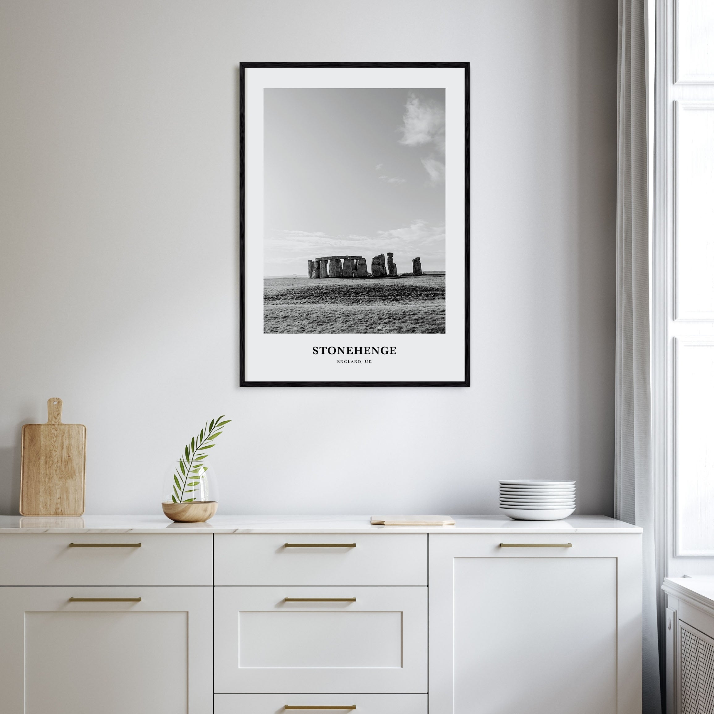 Stonehenge Portrait B&W Poster