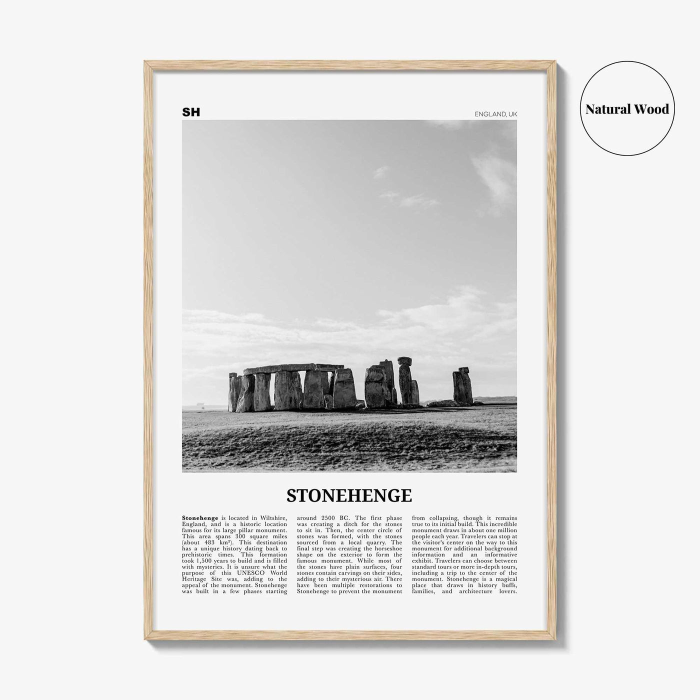 Stonehenge Print Black and White, Stonehenge Wall Art, Stonehenge Poster, Stonehenge Photo, Stonehenge Wall Décor, England, UK