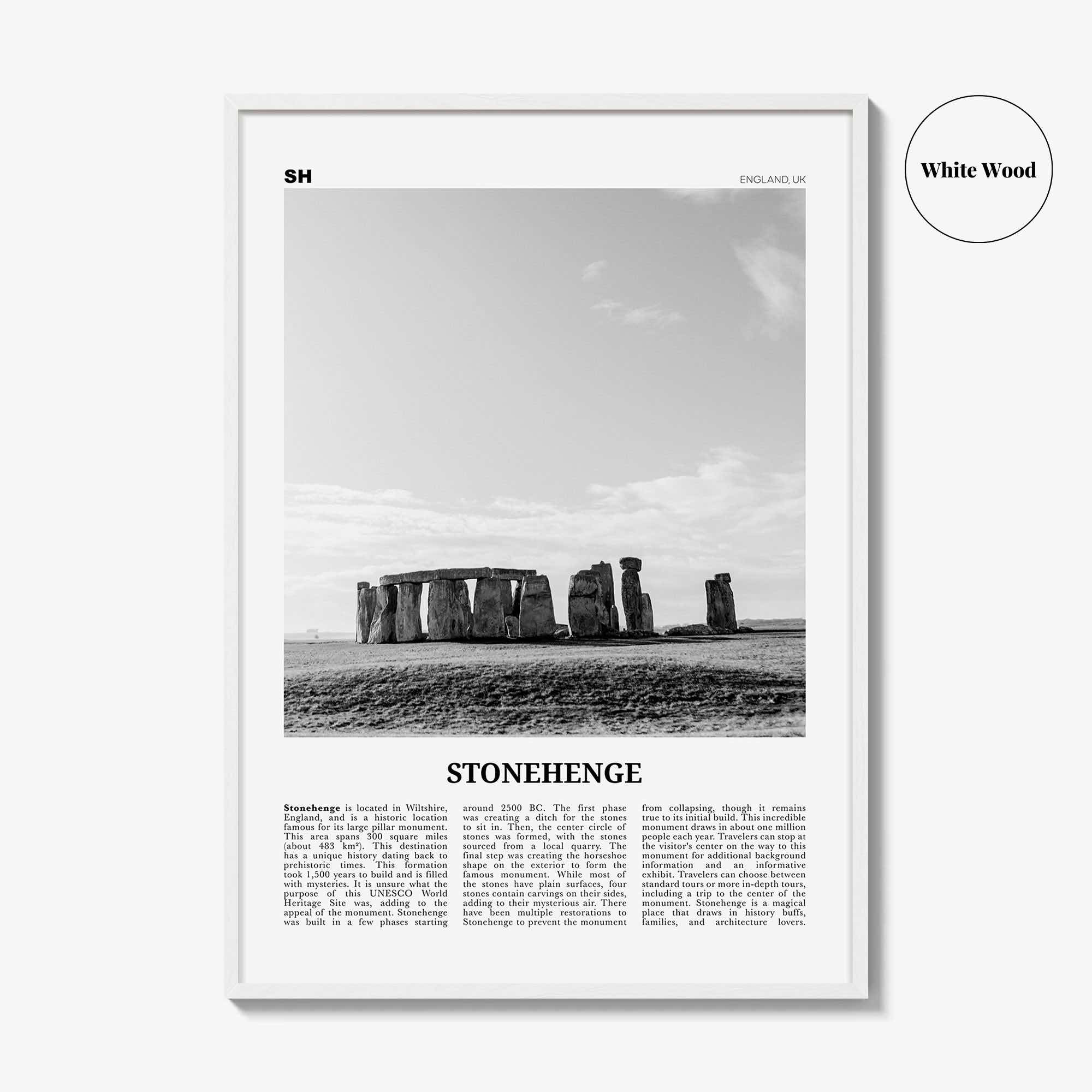 Stonehenge Print Black and White, Stonehenge Wall Art, Stonehenge Poster, Stonehenge Photo, Stonehenge Wall Décor, England, UK