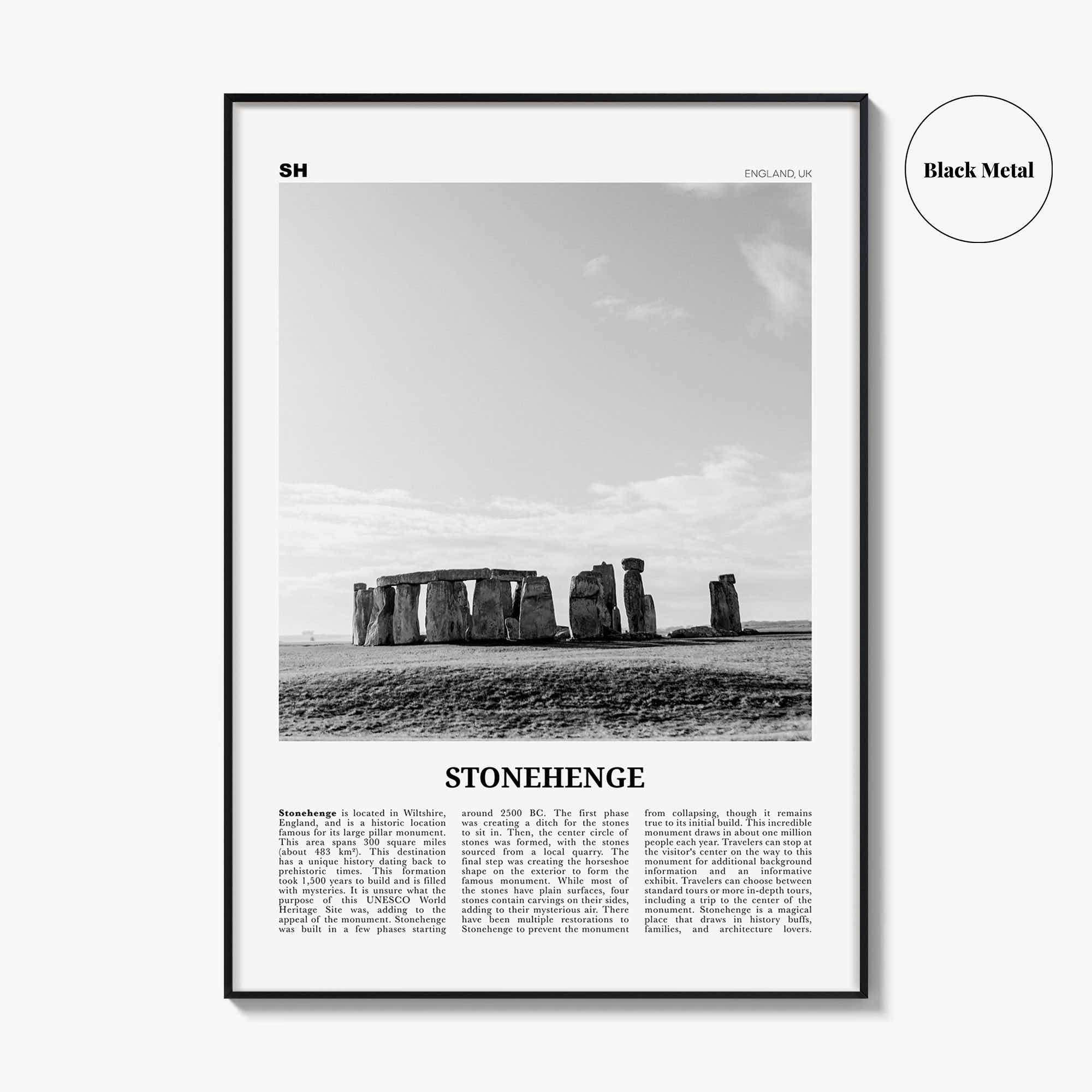 Stonehenge Print Black and White, Stonehenge Wall Art, Stonehenge Poster, Stonehenge Photo, Stonehenge Wall Décor, England, UK