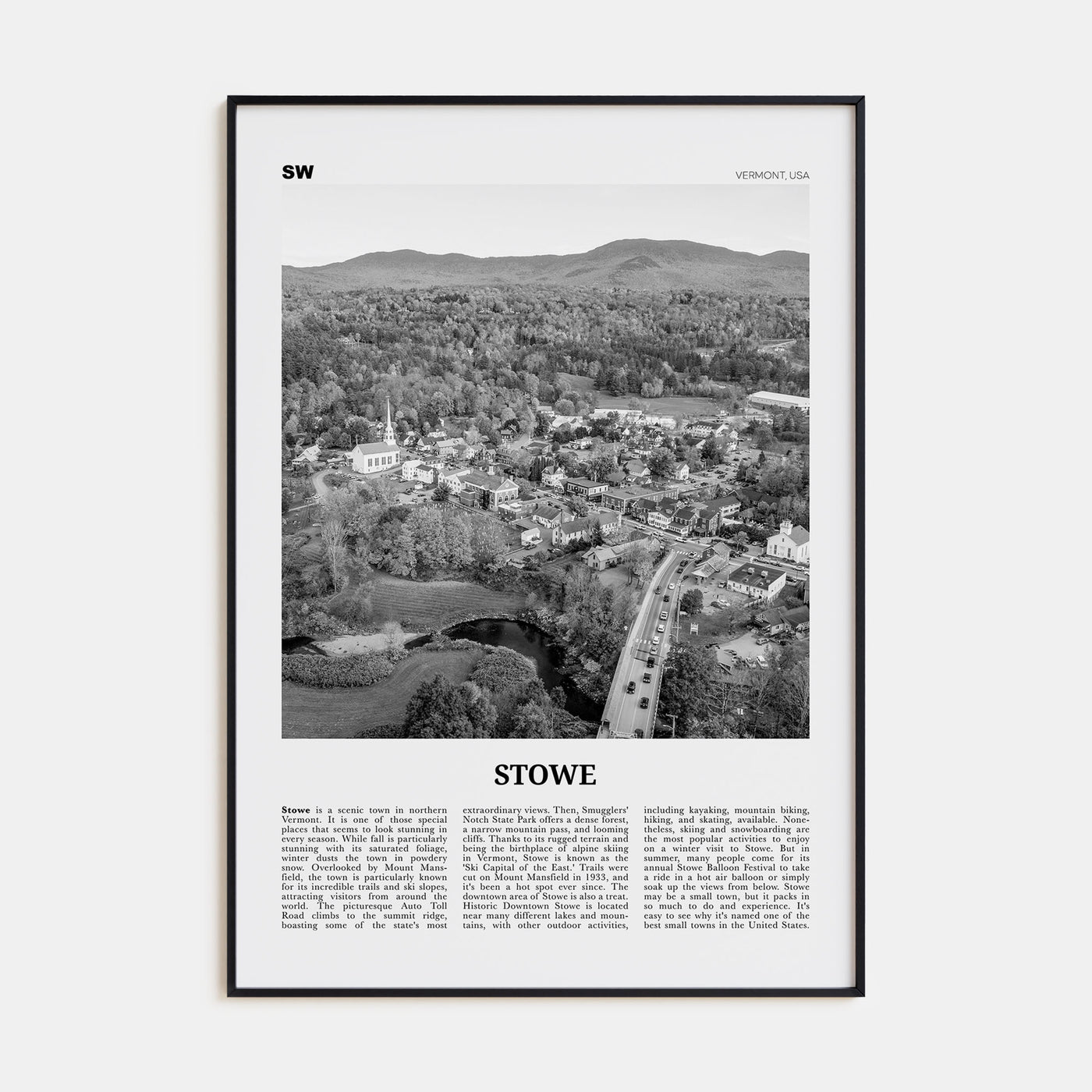 Stowe Travel B&W No 1 Poster