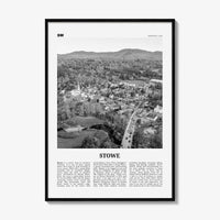 Stowe Print Black and White No 1, Stowe Wall Art, Stowe Poster, Stowe Photo, Stowe Wall Décor, Stowe Map, Vermont, USA