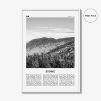 Stowe Print Black and White No 2, Stowe Wall Art, Stowe Poster, Stowe Photo, Stowe Wall Décor, Vermont, USA, United States, North America