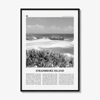 Stradbroke Island Print Black and White, Stradbroke Island Art, Stradbroke Island Poster, Stradbroke Island Photo, Wall Décor, Island Map