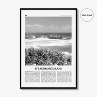 Stradbroke Island Print Black and White, Stradbroke Island Art, Stradbroke Island Poster, Stradbroke Island Photo, Wall Décor, Island Map