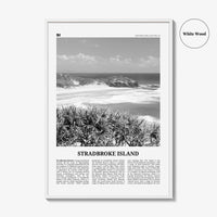 Stradbroke Island Print Black and White, Stradbroke Island Art, Stradbroke Island Poster, Stradbroke Island Photo, Wall Décor, Island Map