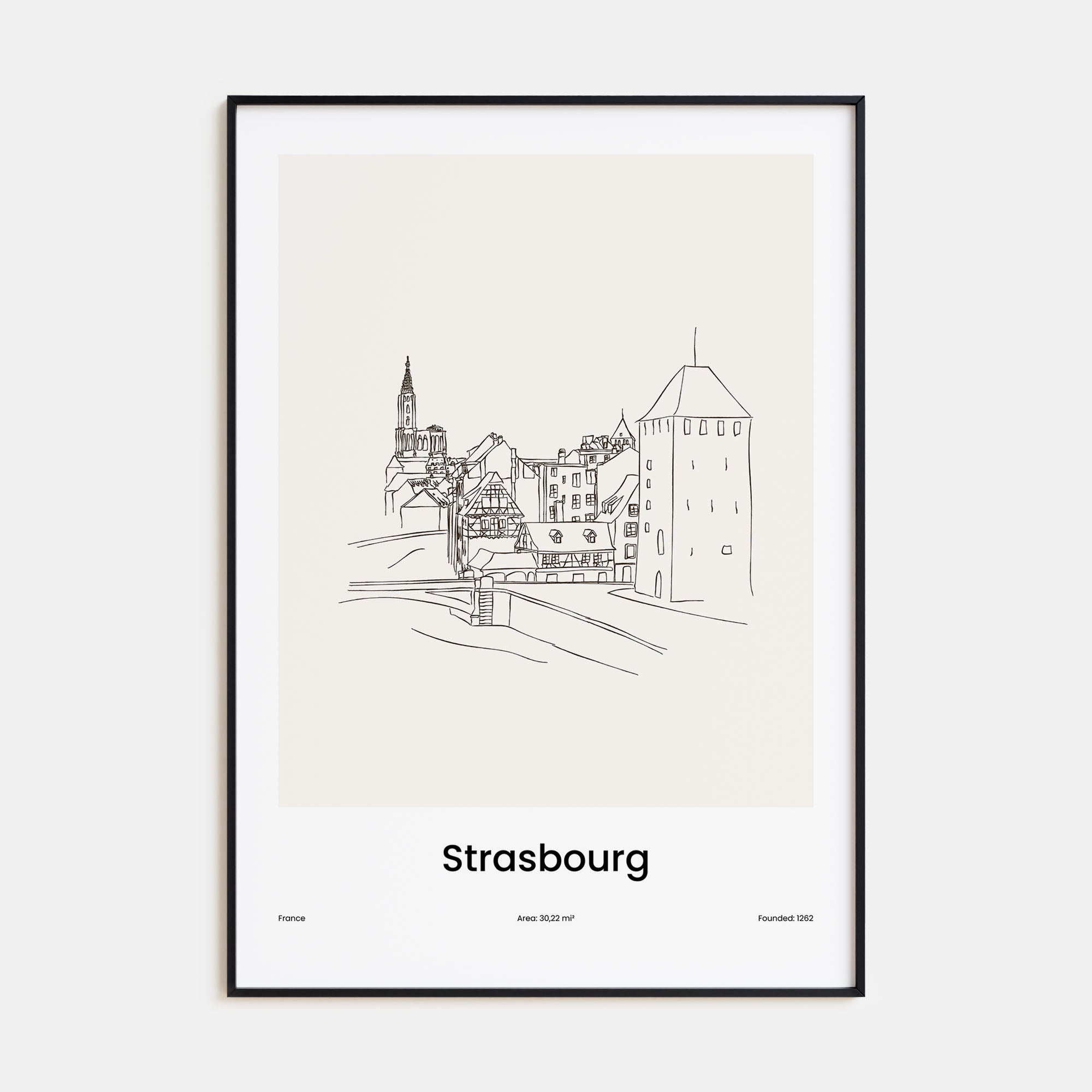 Strasbourg Drawn Poster