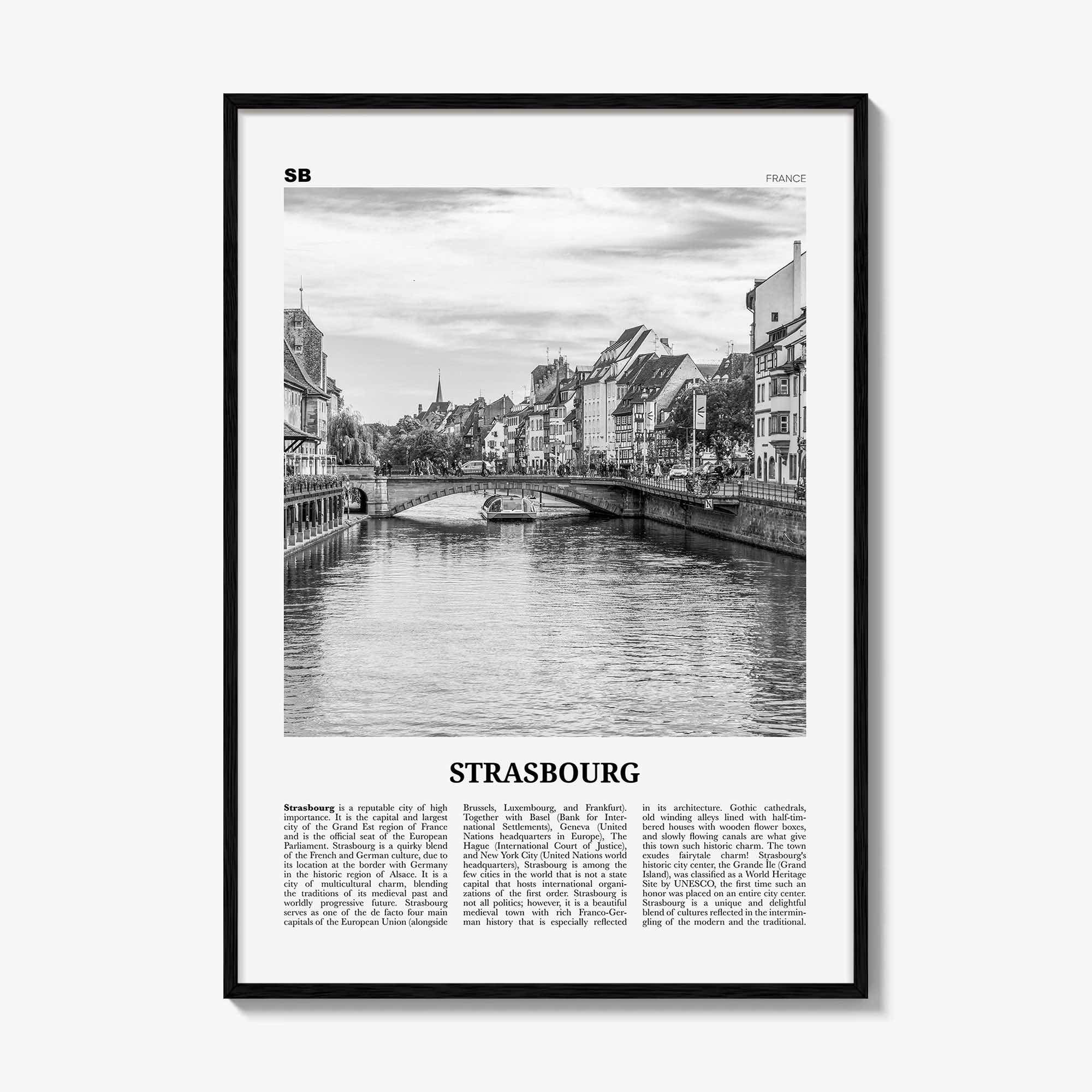 Strasbourg Print Black and White, Strasbourg Wall Art, Strasbourg Poster, Strasbourg Photo, Strasbourg Décor, France, Straßburg, Bas-Rhin