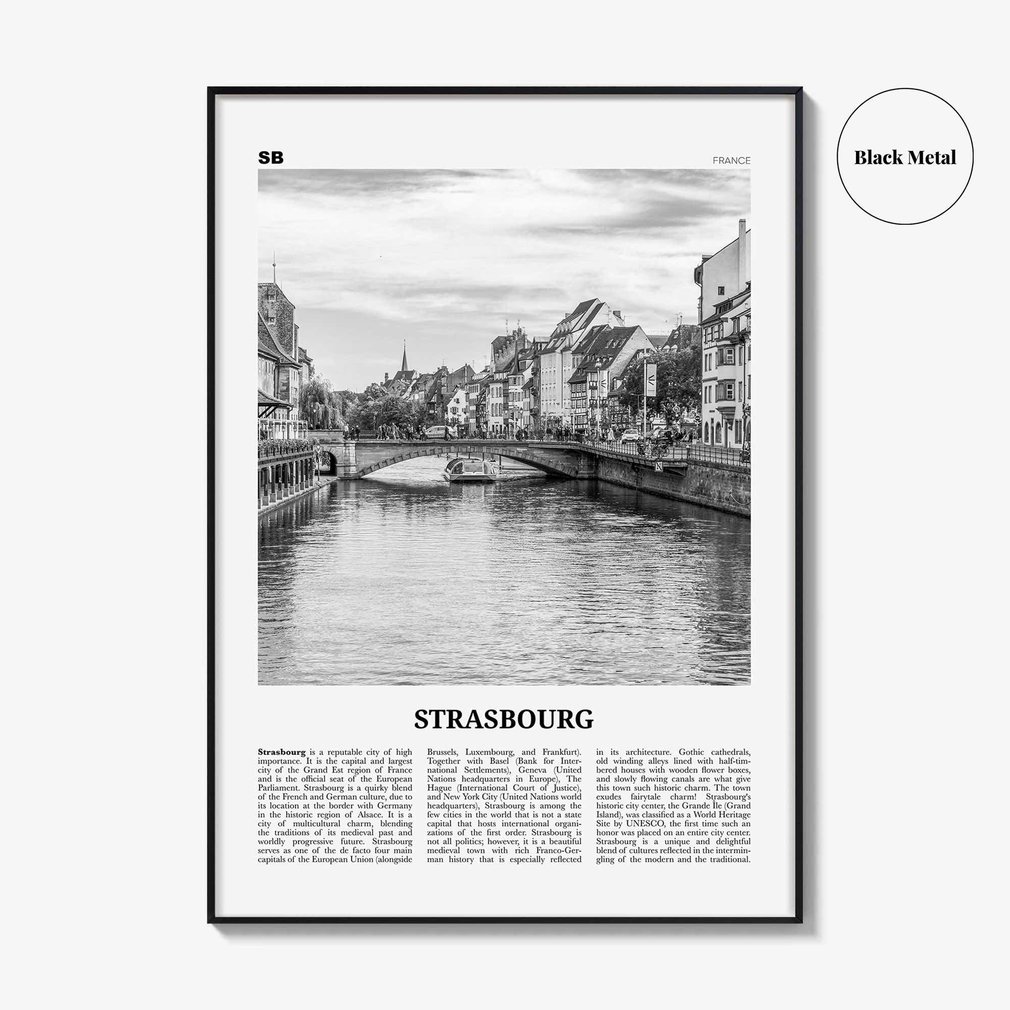Strasbourg Print Black and White, Strasbourg Wall Art, Strasbourg Poster, Strasbourg Photo, Strasbourg Décor, France, Straßburg, Bas-Rhin