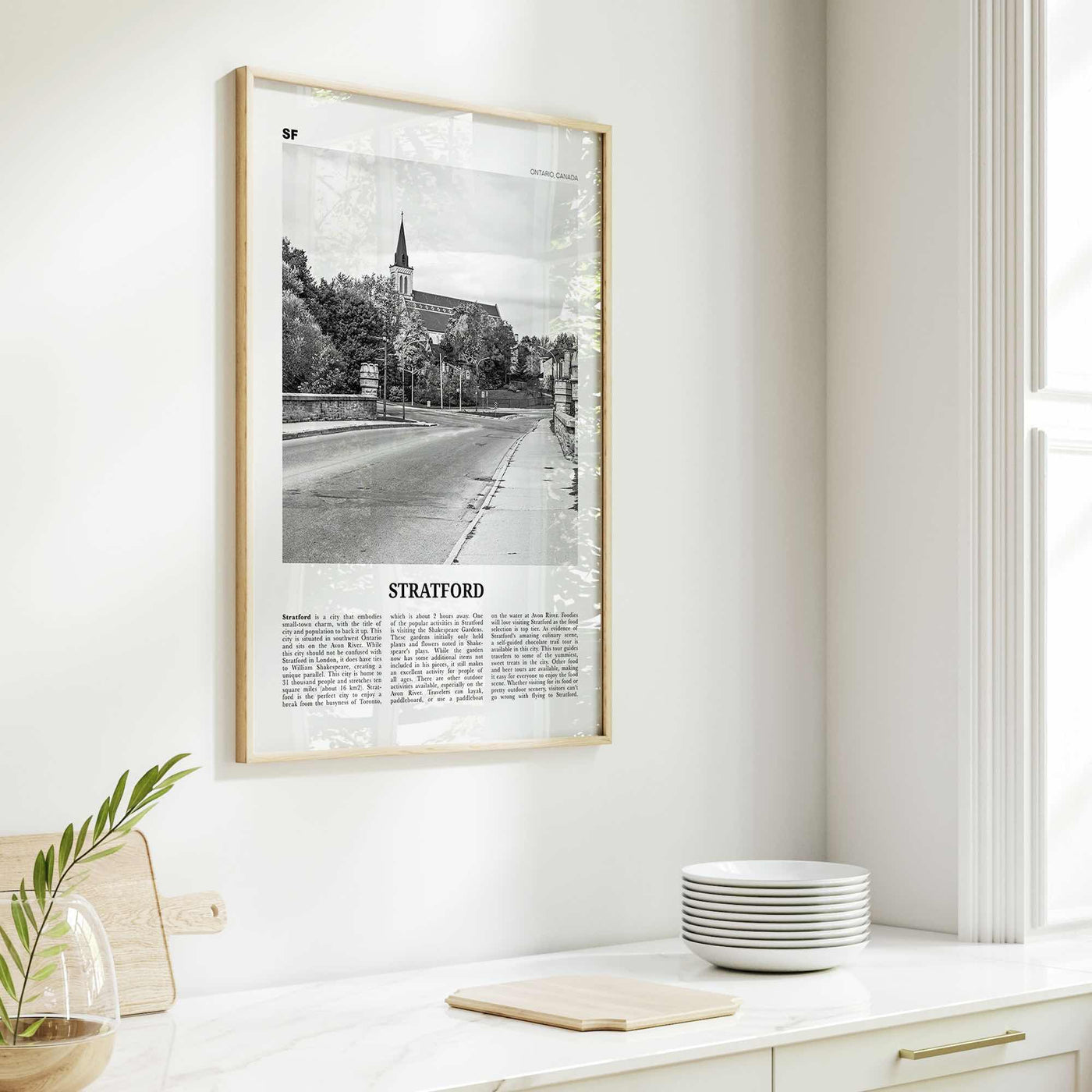 Stratford Print Black and White Canada, Stratford Wall Art, Stratford Poster, Stratford Photo, Stratford Décor Stratford Map Ontario