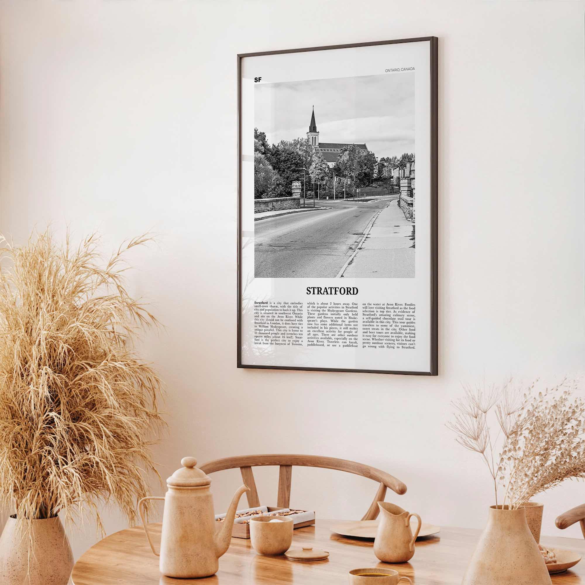 Stratford Print Black and White Canada, Stratford Wall Art, Stratford Poster, Stratford Photo, Stratford Décor Stratford Map Ontario