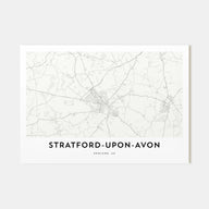 Stratford-upon-Avon Map Landscape Poster