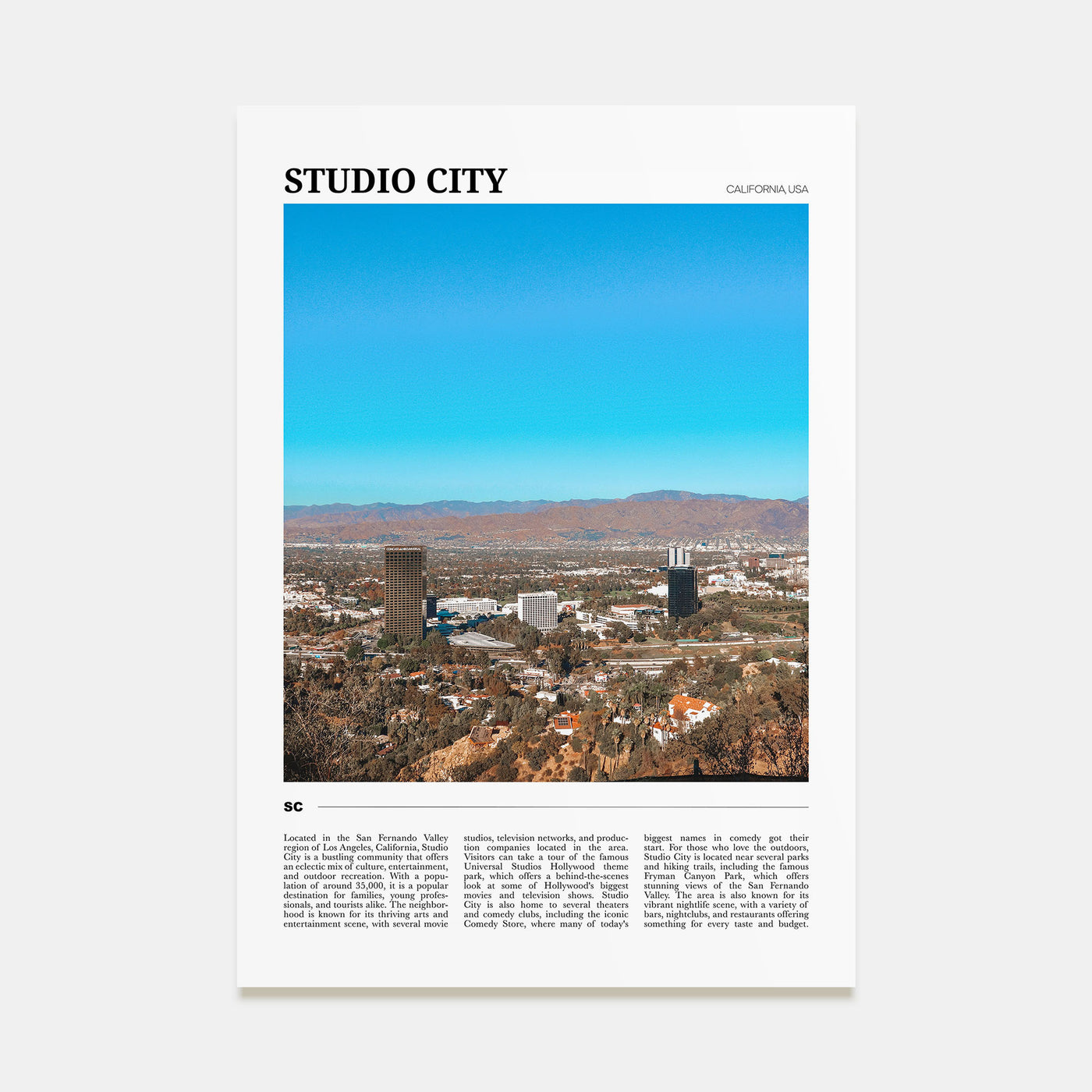 Studio City Travel Color Poster