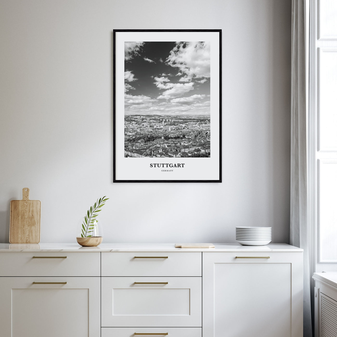 Stuttgart Portrait B&W Poster