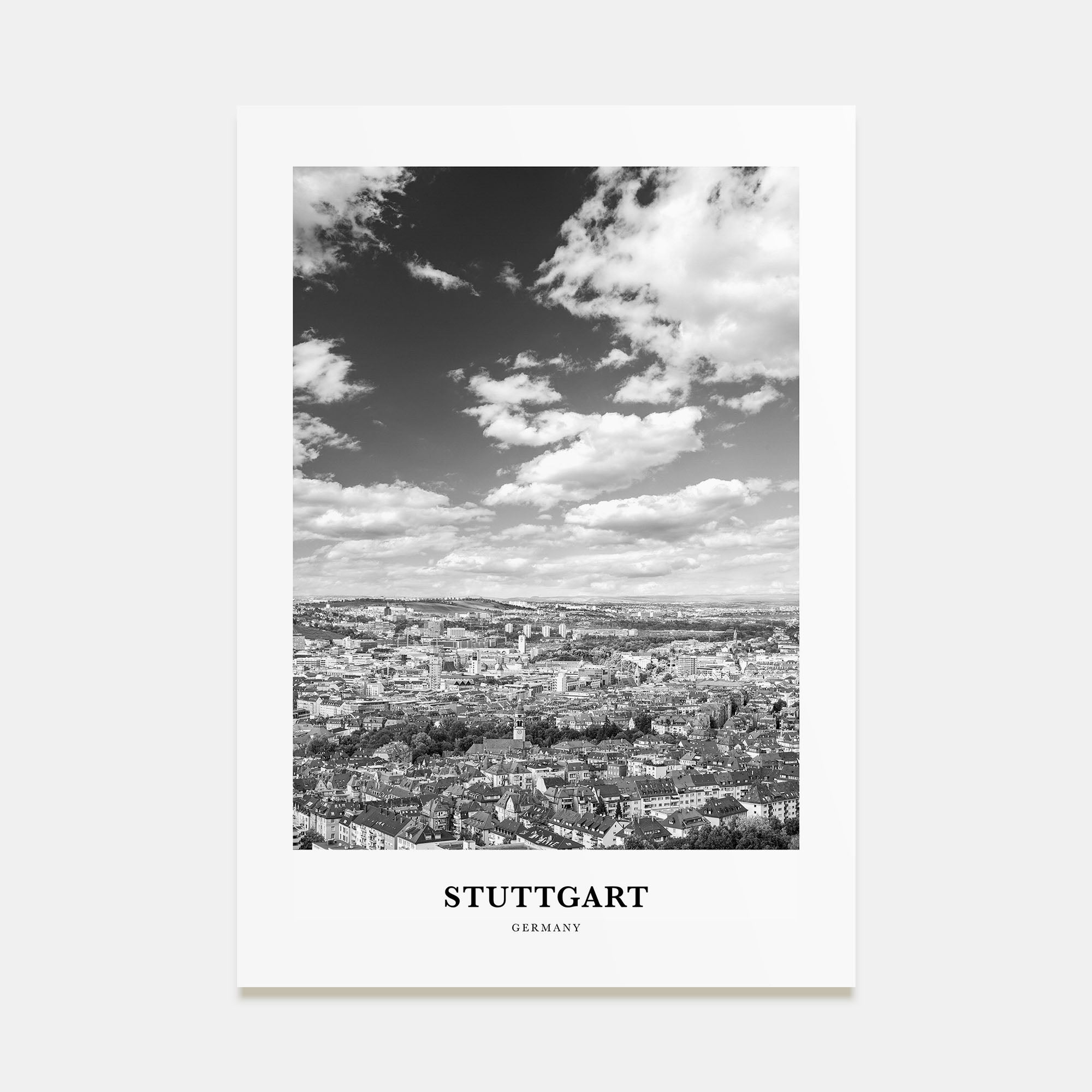 Stuttgart Portrait B&W Poster