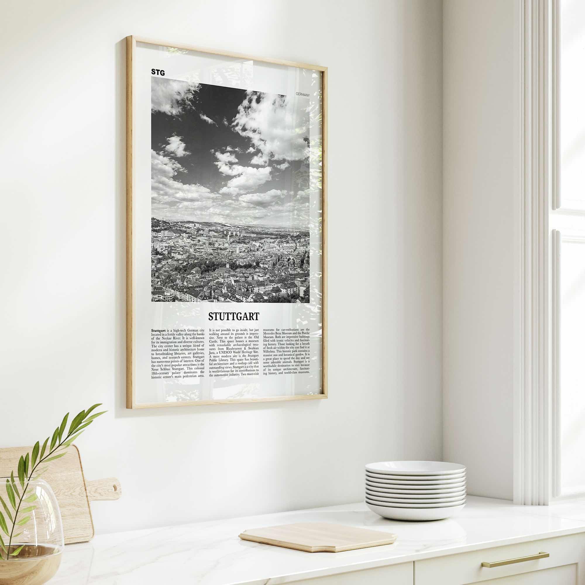 Stuttgart Print Black and White, Stuttgart Wall Art, Stuttgart Poster, Stuttgart Photo, Stuttgart Wall Décor, Germany, Deutschland