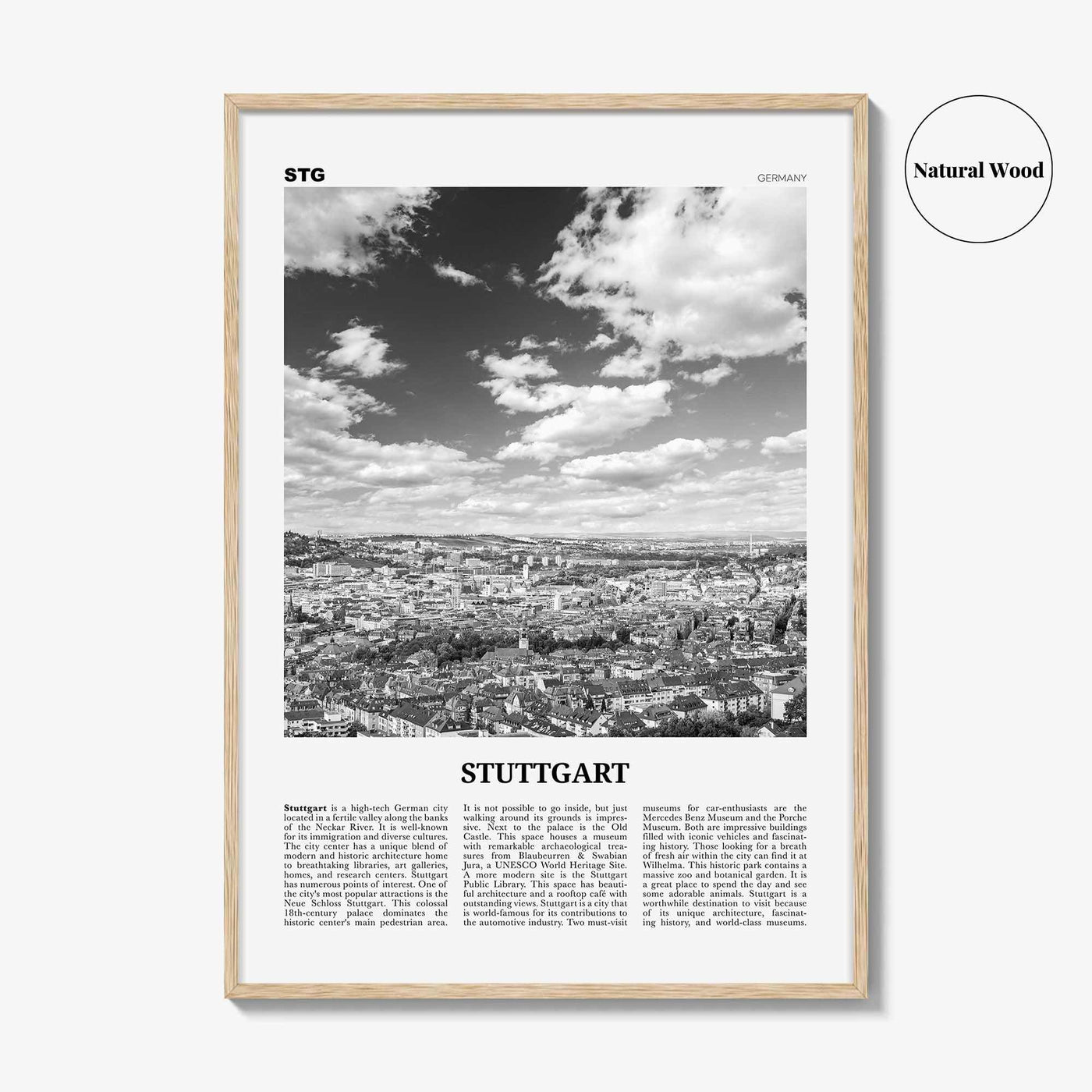 Stuttgart Print Black and White, Stuttgart Wall Art, Stuttgart Poster, Stuttgart Photo, Stuttgart Wall Décor, Germany, Deutschland