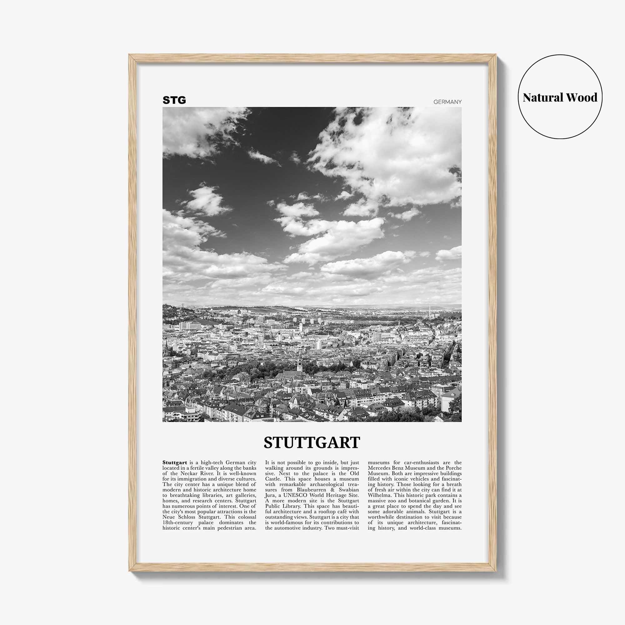 Stuttgart Print Black and White, Stuttgart Wall Art, Stuttgart Poster, Stuttgart Photo, Stuttgart Wall Décor, Germany, Deutschland